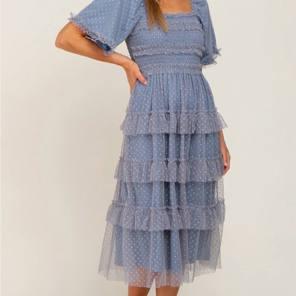 Polagram Dresses & Skirts - Maternity friendly Blue Dress